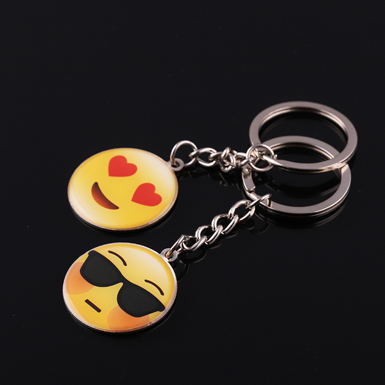Wholesale Emoji Metal Custom Round Shape Funny House Key Ring