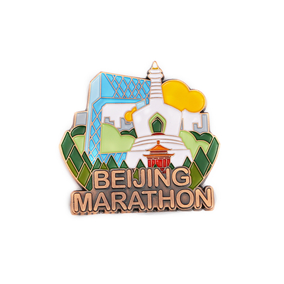 Marathon Brass Logo Customised Badges Emblem Collar Pin Badge
