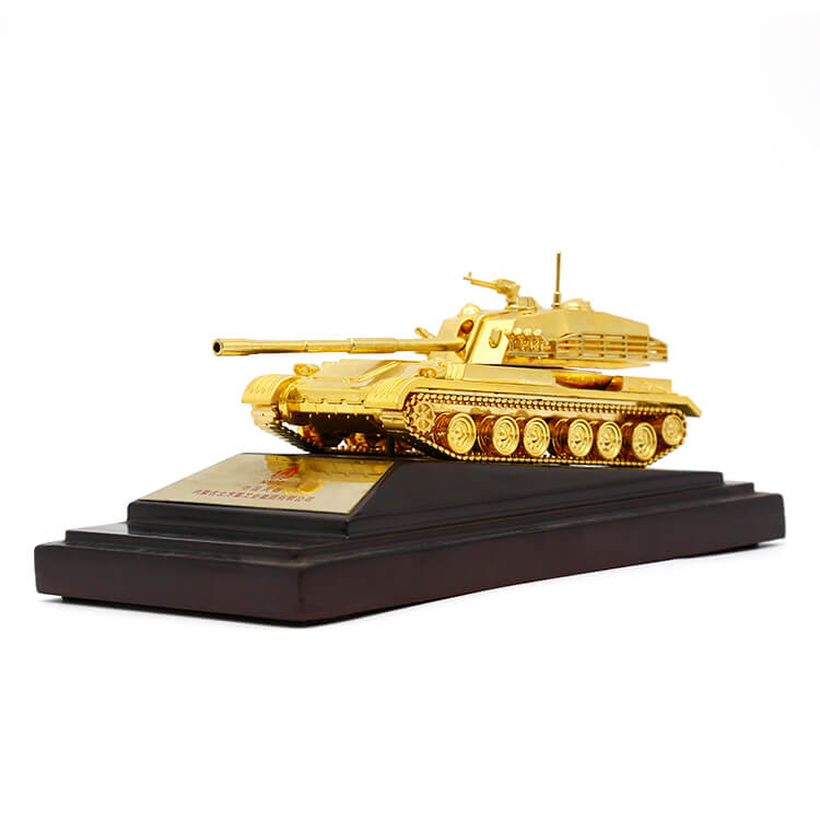 Customized 3D Tank model plating metal trophy with gift box