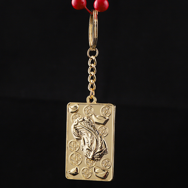 Engrave Logo Gold Cast 3d Alloy Keychain Souvenir 