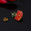 Gold Lady Flower Carnation Lapel Pin