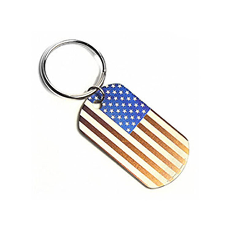 New Arrival Custom Enamel American Flag Metal Keychains with Epoxy