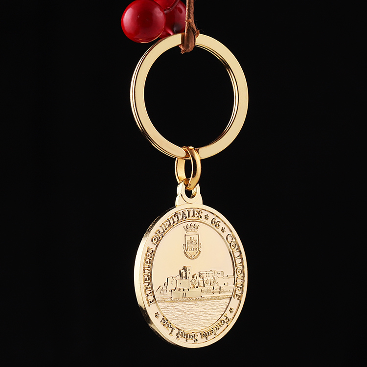 Metal Manufacturers Zinc Alloy Key Ring Gold Plate Keychain