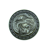 Chinese Dragon Challenge Antique Bronze Plating Brass Eagle Coin