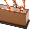 Customized 3D Horse Shape Antique Copper Plating Metal Trophy with Wooden Base