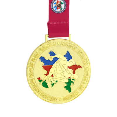 Factory Direct DIY Casting Animal Medal with Ribbon