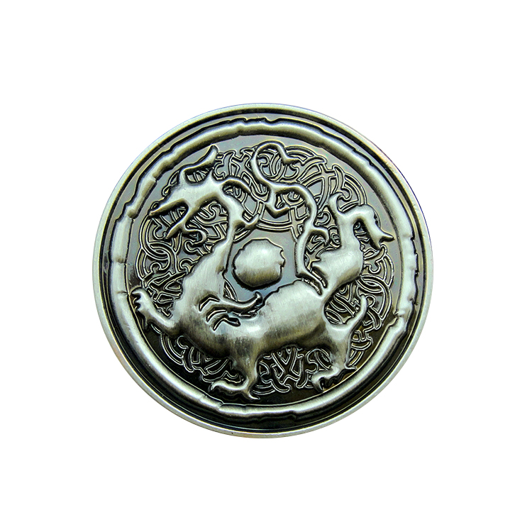 Chinese Dragon Challenge Antique Bronze Plating Brass Eagle Coin