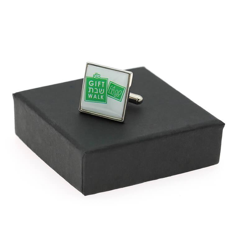 Promotional Metal Fashion Custom Epoxy Resin Cufflink Case