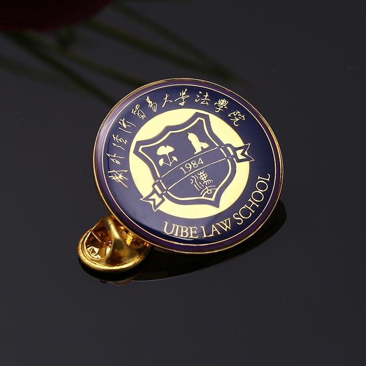 English School Alloy Badges Gold Button Metal Reel Custom Tin Badge