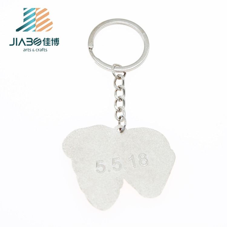 Custom US Hard Enamel Man And Wife Keychain 