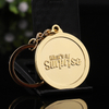Cheap Home Custom Keyring with Trolley Coin Gold