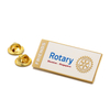 Rotary Golden Square Button Rectangular Metal Aluminum Pin Badge