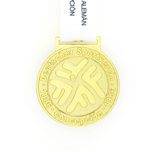Gold Metal Medal With Marathon