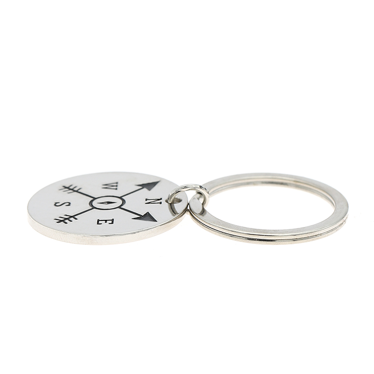Compass Logo Keychain Round Shape Soft Enamel Keychains