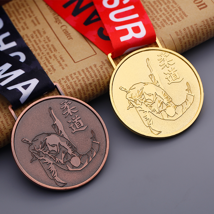Custom Design Gold Plating Judo Metal Medal