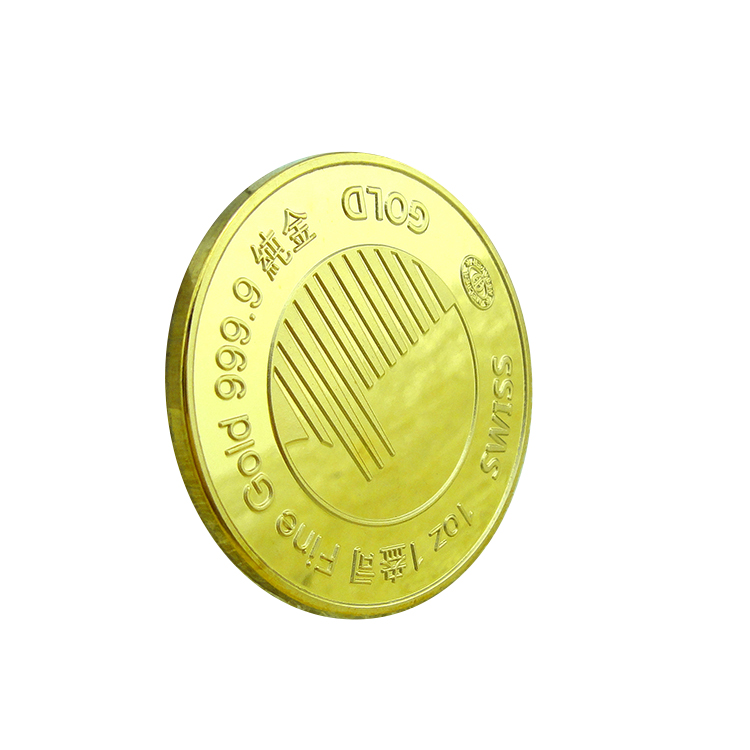 Gold 24k Pure Golden Coin Bank Souvenir Medallion Coins