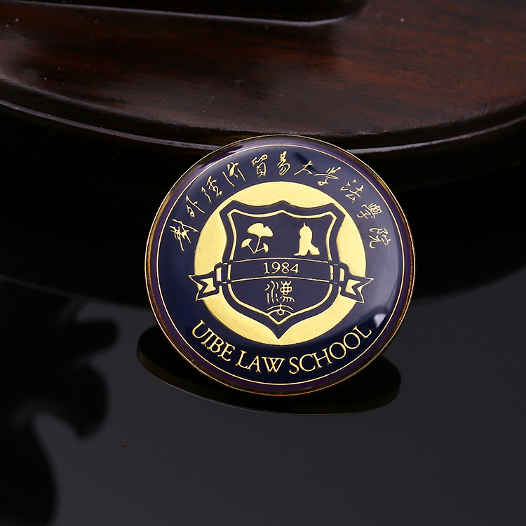 English School Alloy Badges Gold Button Metal Reel Custom Tin Badge